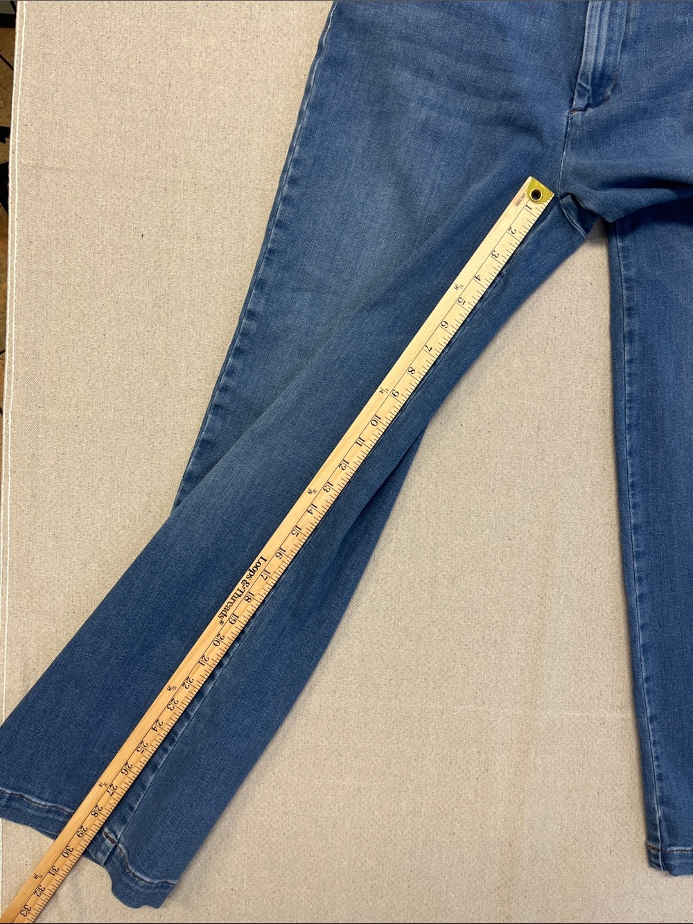 J Jill Denim Trouser Jeans Women’s 10R Wide Leg Stretch Blue Wash - Picture 8 of 13